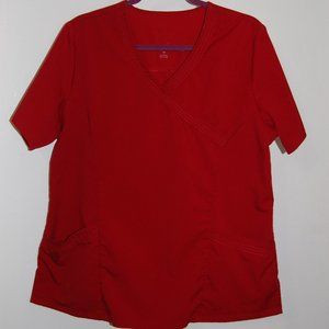 Red scrub top